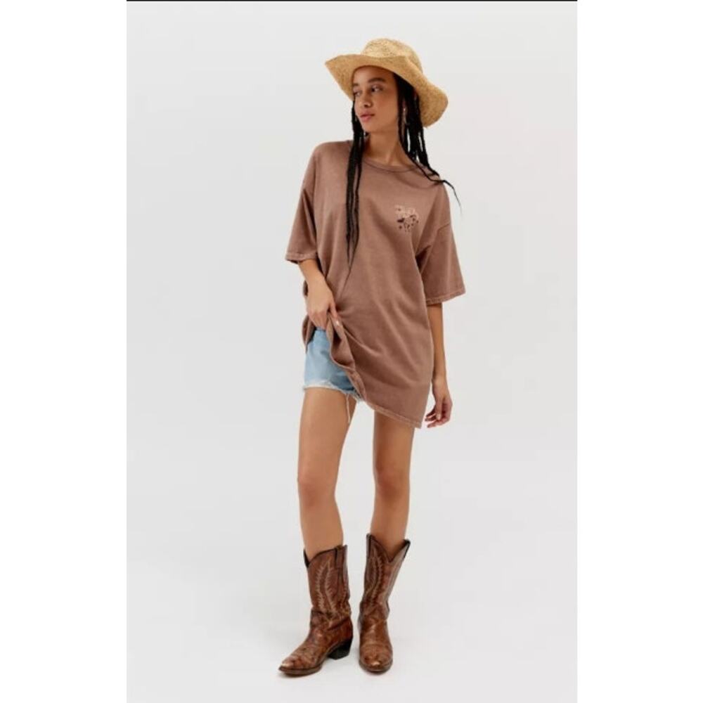 NEW! Urban Outfitters 'Wild Pony Club' T-Shirt Dress in BROWN (S/M) - Picture 2 of 4